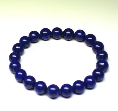 null Bracelet boules de lapis lazuli, diamètre 9 mm