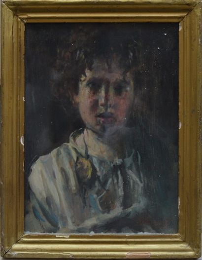 null Ecole ITALIENNE, Enfant, huile sur panneau. 39 x 28 cm.
