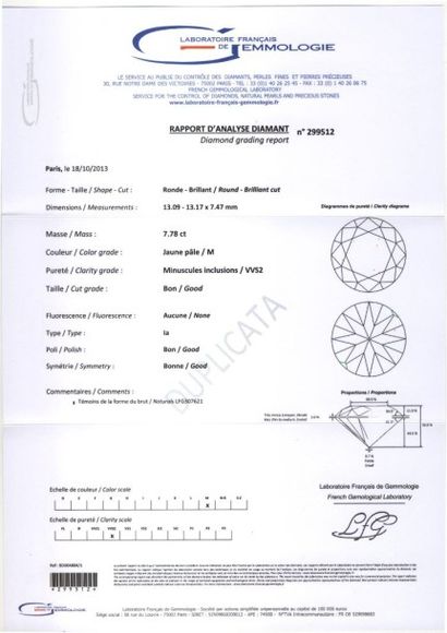 null BAGUE "Solitaire" en platine, ornée d'un diamant taille brillant en serti 8...