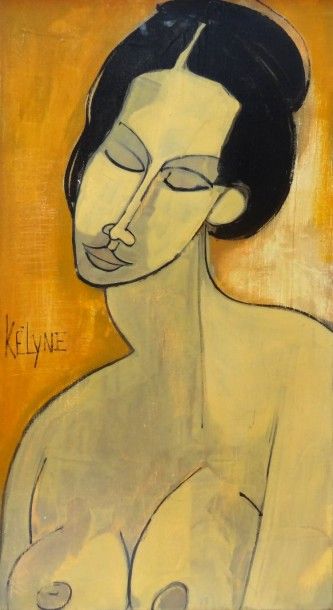 KELYNE (XX ème) KELYNE (XX ème), la passante, huile sur toile signée. 60 x 30 cm...