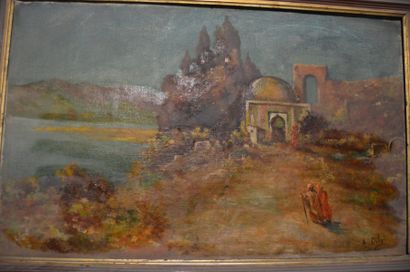 null A. DIDS (XX ème), Paysage Oriental, huile sur toile signée.