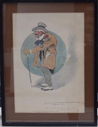 Ferdinand BAC (1859-1952), deux dessins humouristiques...