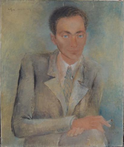Olga SACHAROFF (1889-1969) Olga SACHAROFF (1889-1969), Portrait d'homme à la cigarette,...