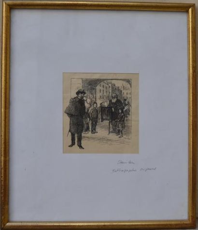 STEINLEN (1859-1923), Scène de rue, lithographie....