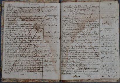 null FRANCE XVIII ème, livre de comptes des cheptels … daté novembre 1733, sur papier...