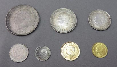 null LOT de Pièces composé de 2 pièces en or du Cambodge de 1860, poids total: 5,10...