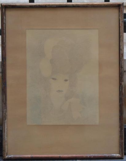 null Marie LAURENCIN, Elegante au chapeau, lithographie. 30 x 23 cm (à vue).
