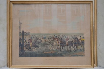 null D’après Carle VERNET, La Sortie de l’Ecurie, La Course, DEUX GRAVURES color...