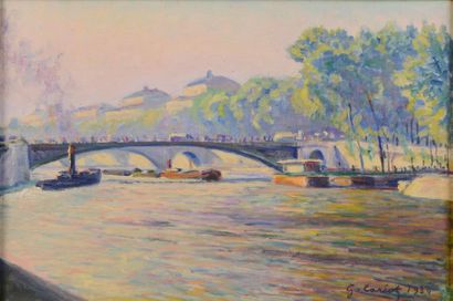 Gustave CARIOT (1872-1950) Gustave CARIOT (1872-1950), Vue du Pont d'Arcole, 1934,...