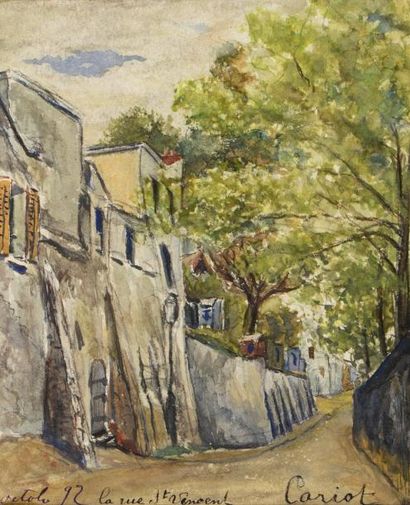 Gustave CARIOT (1872-1950) Gustave CARIOT (1872-1950), La Rue Saint Vincent à Paris,...