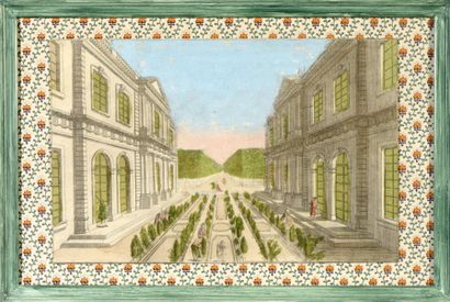 null Ecole FRANCAISE du XVIII ème, Vues d'optique du Château de Versailles, suite...