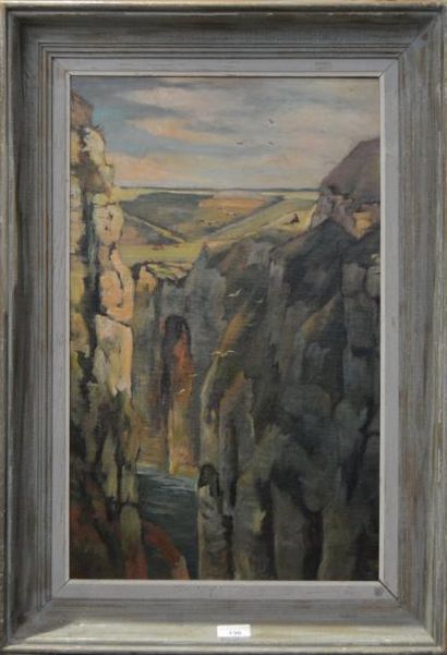 null ALEXANDRE NOZAL, GORGES, huile sur toile. 61 x 38 cm.