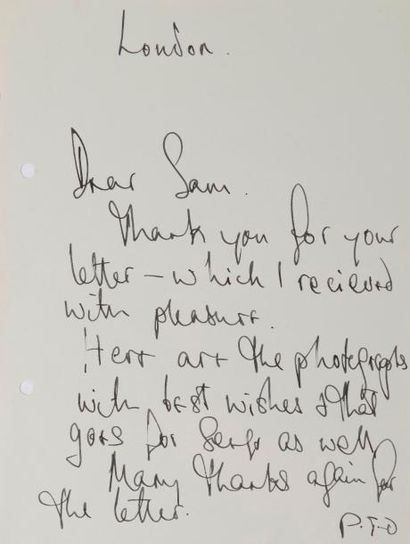 null LETTRE AUTOGRAPHE de Jane Birkin, "Elle parle de Serge", lettre en anglais ...