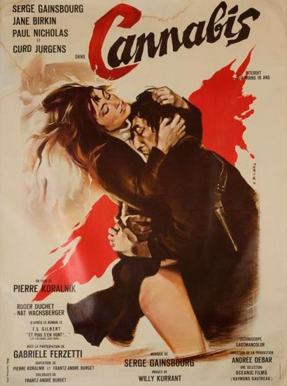 null AFFICHE originale de cinéma, "Cannabis", 1969, 160 x 120 cm. Entoilée. (Peu...