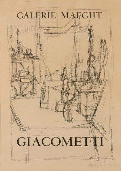 null Alberto GIACOMETTI (1901-1966), Affiche pour la galerie Maeght, Tirage offset...