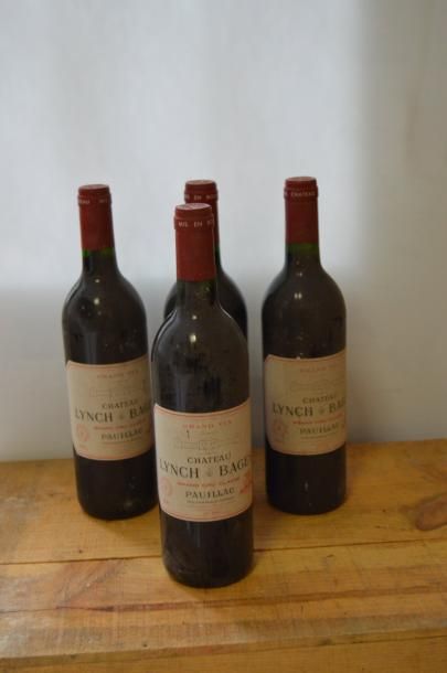 null 4 bouteilles CH. LYNCH-BAGES, 5° cru Pauillac 1991