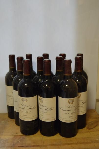 null 12 bouteilles CH. SOCIANDO-MALLET, Haut-Médoc 2000 (etlt) 