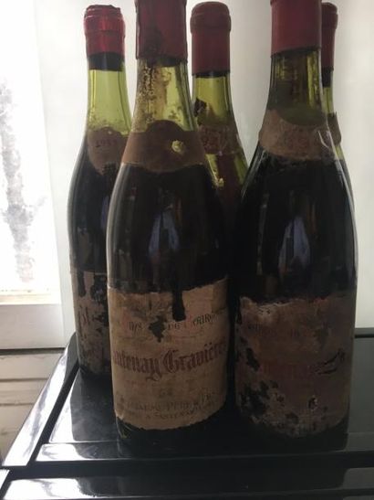 null 4 bouteilles SANTENAY"Gravières", Jessiaume 1949? (eta, 3 B, 1 V, on joint 1...