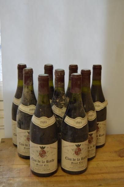 null 9 bouteilles CLOS DE LA ROCHE, H. Lignier 1989 (elt) 