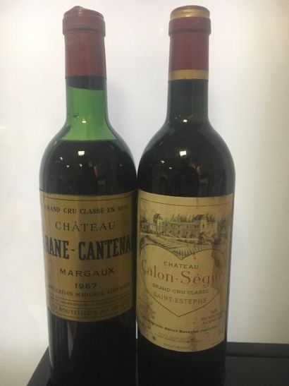 null Ensemble de 2 bouteilles : 1 bouteille CH. BRANE-CANTENAC, 2° cru Margaux 1967...