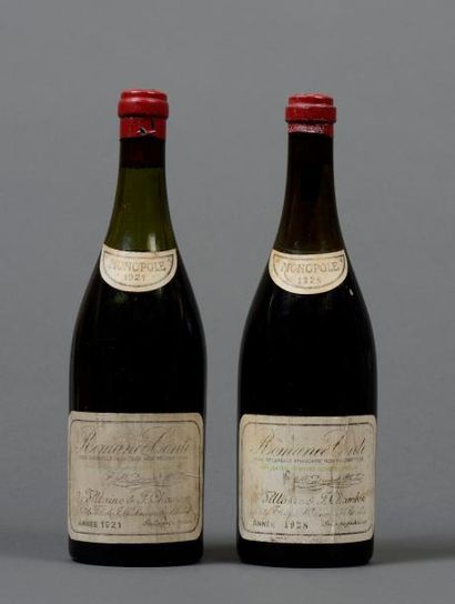 null 1 bouteille ROMANEE-CONTI, 1921 (LB, bouchon neutre, étiquette contre-expertisée...