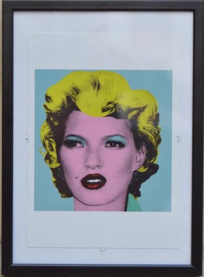 BANKSY (NÉ EN 1974) BANKSY, Kate Moss, carte postale originale. 15 x 10,5 cm. (e...