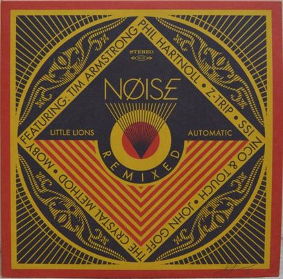 null Shepard FAIREY (né en 1970), Noise, double vinyles numérotée 157/500. 30 x 30...