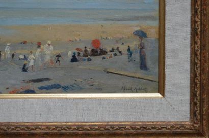 Albert AUBLET (1851-1938) Albert AUBLET (1851-1938), plage en Normandie, huile sur...