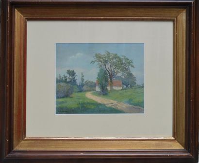 null Eugène PECHAUBES (1890-1967), Paysage, huile sur carton signée en bas à gauche....
