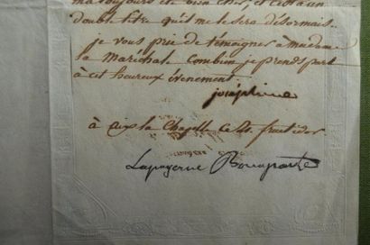 Impératrice Joséphine LETTRE signée de l’Impératrice Joséphine au Maréchal Jean de...