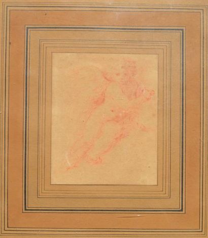 null Gabriel de SAINT-AUBIN (1724-1780), Angelot, sanguine. 13,5 x 11 cm.