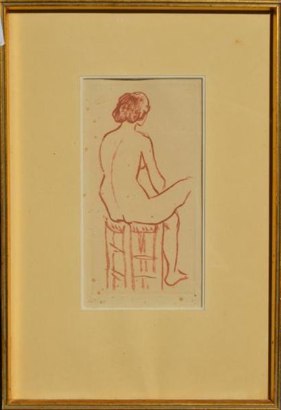 Albert MARQUET (1875-1947), nue de dos, lithographie...
