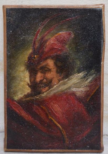 null Ecole FRANCAISE fin XIX ème, Portrait de Mephisto, huile sur toile. 24 x 18...