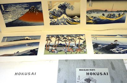 null D'après HOKUSAI Katsushika (1760-1849), portefeuille comprenant SIX ESTAMPES...