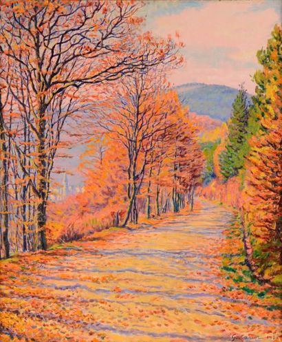 Gustave CARIOT (1872-1950) Gustave CARIOT (1872-1950), Automne à Schlengenbad, 1920,...