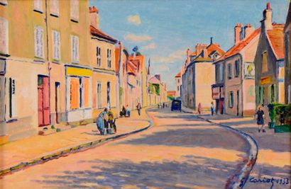 Gustave CARIOT (1872-1950) Gustave CARIOT (1872-1950), la rue de Brie à Mandres,...