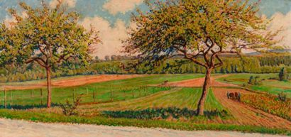 Gustave CARIOT (1872-1950) Gustave CARIOT (1872-1950), Paysage de campagne, 1946,...