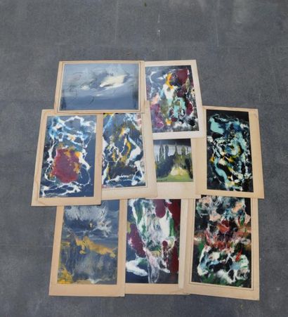 null Jacques AUBRUN (1898-?), Compositions abstraites, 1965, suite de 10 peintures...