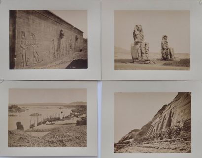 null Pascal SÉBAH (1823-1886), Egypte : Colosses de Memmon, Penderah, Abou Simbel,...