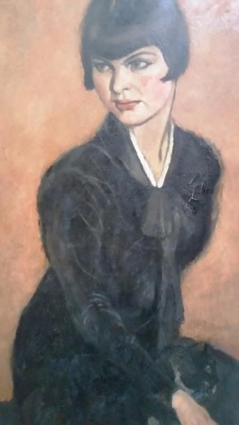 null Jacques VAN MELKEBEKE (1904-1983), portrait de Marie-Louise Verwée-Eichenberger,...