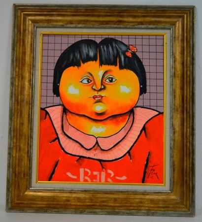 null Juan COOK (né en 1948), Jeune fille à la barrette, 2007, huile sur toile signée...