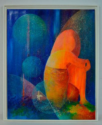 null CHRIS (XX-XXI ème), Cocoon, 2006, huile et acrylique sur toile. 100 x 80 cm...