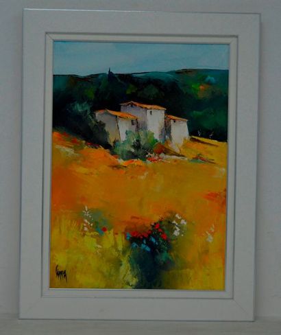 null CAMARA (XX-XXI ème), Bastide en Lubéron, 2016, huile sur toile signée. 46 x...
