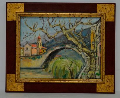 null M. SEDRAC (XX-XXI ème), Village de Lozère, acrylique sur toile signée. 27 x...