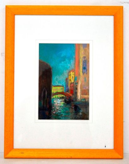 null Charles PELLETIER (XX-XXI ème), Venise, pastel signé. 22 x 14 cm.