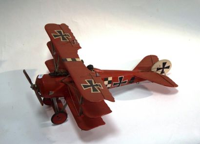 null Maquette d’avion militaire allemand du « BARON ROUGE » triplan, monomoteur en...