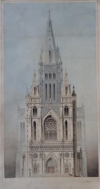 null Adolphe COQUET (1841-1907)(architecte lyonnais), Grand Projet de Cathédrale,...