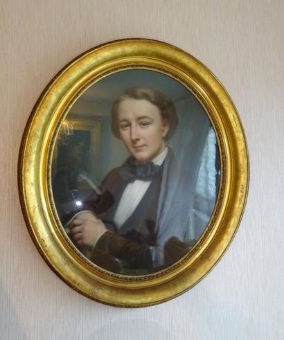 null Louis Eugène COEDES (1810-1906), Portrait de jeune homme, (Aimée Vignat) Pastel....