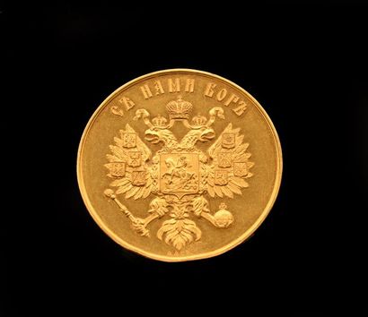 Russie, Alexandre III 1881-1894 Russie, Alexandre III 1881-1894. Médaille en or à...