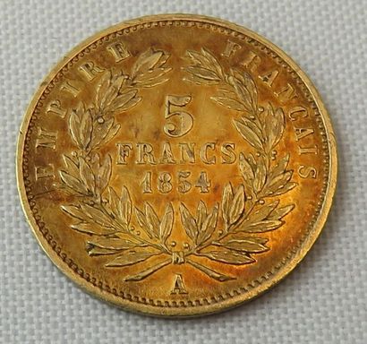 null NAPOLEON III (1852-1870). 5 francs petit module. Paris. 1854. Tranche lisse....